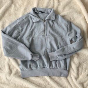 Brandy Melville Light Blue Quarter Zip